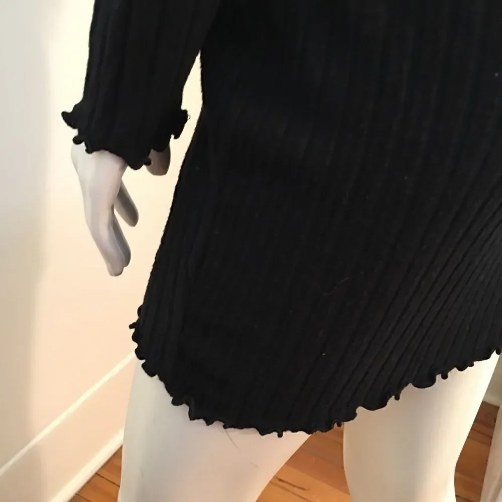 Heart & Hips thick ribbed mini ruffle border dress